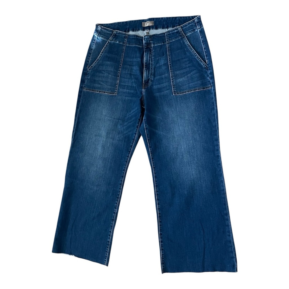 KUT from the Kloth Meg Raw Hem High Waist Ankle Wide Leg Jeans